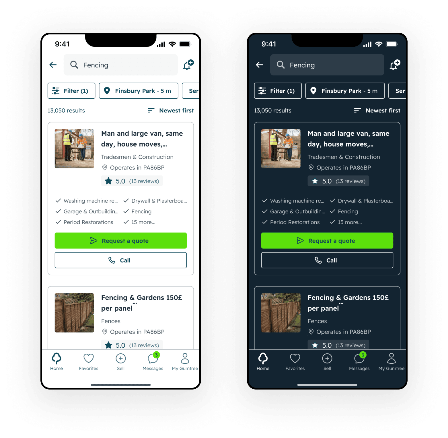 View Item Page showing enhanced Bark provider profile with verified skills, ratings, and improved CTAs