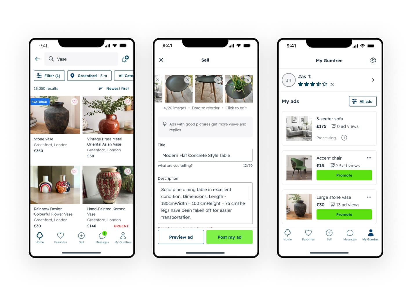 Gumtree App redesign showing improved user experience and engagement metrics