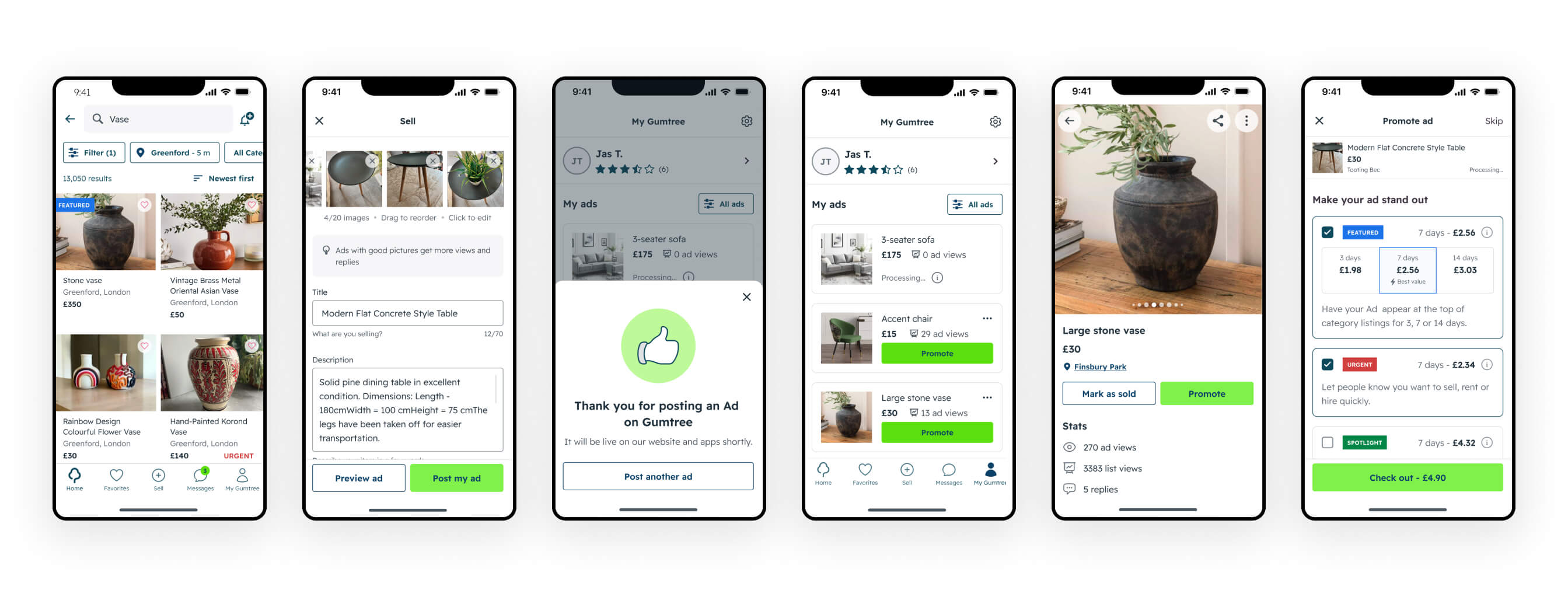Gumtree App redesign showing improved user experience and engagement metrics