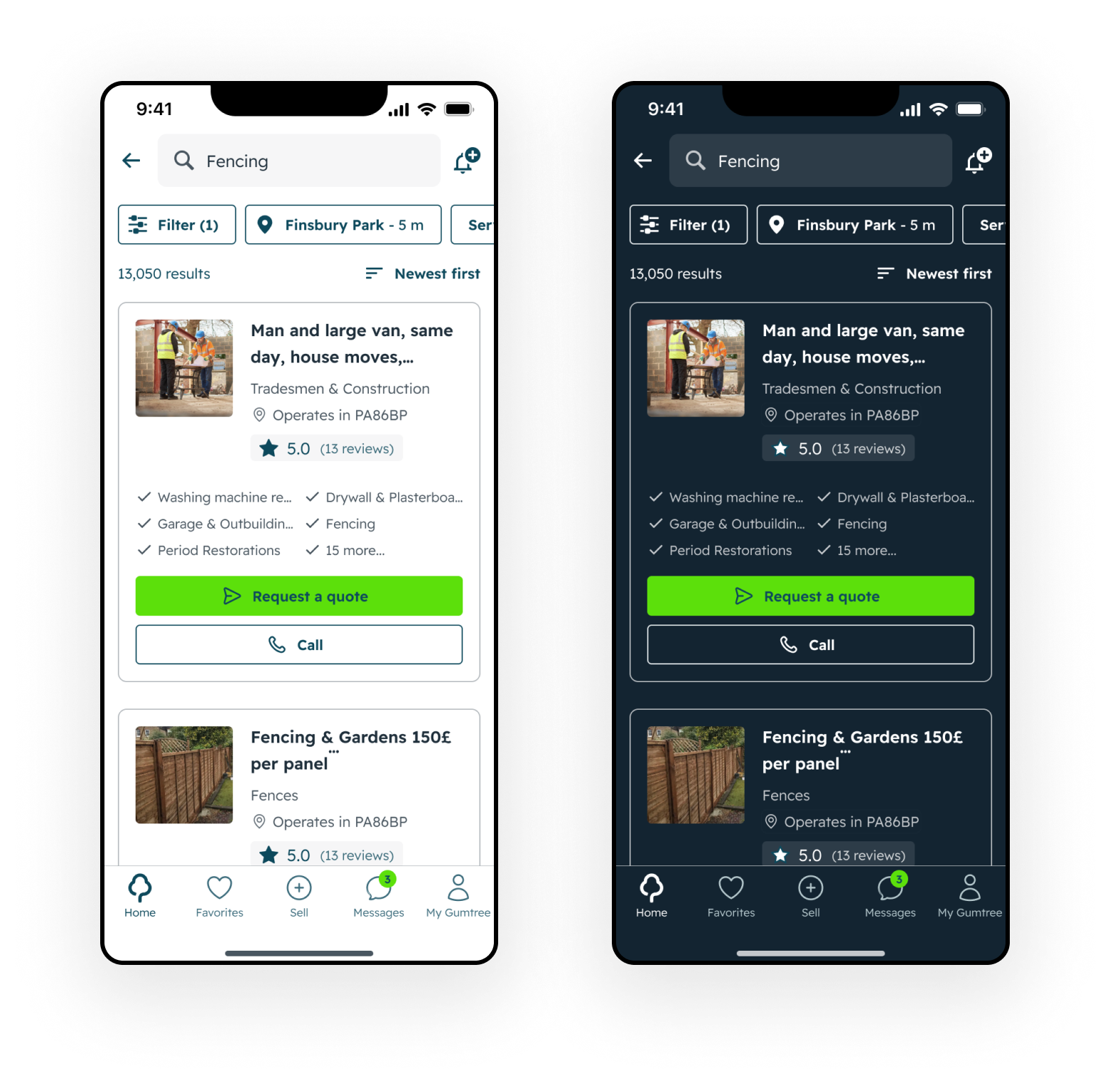View Item Page showing enhanced Bark provider profile with verified skills, ratings, and improved CTAs